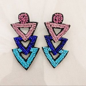 Beaded Geometric Earrings